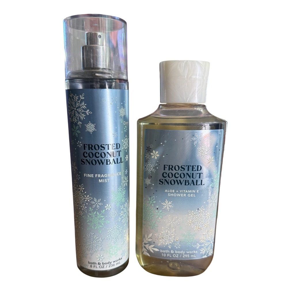 Bath & Body Works Frosted Coconut Snowball Shower Gel & Fragrance Mist FULL